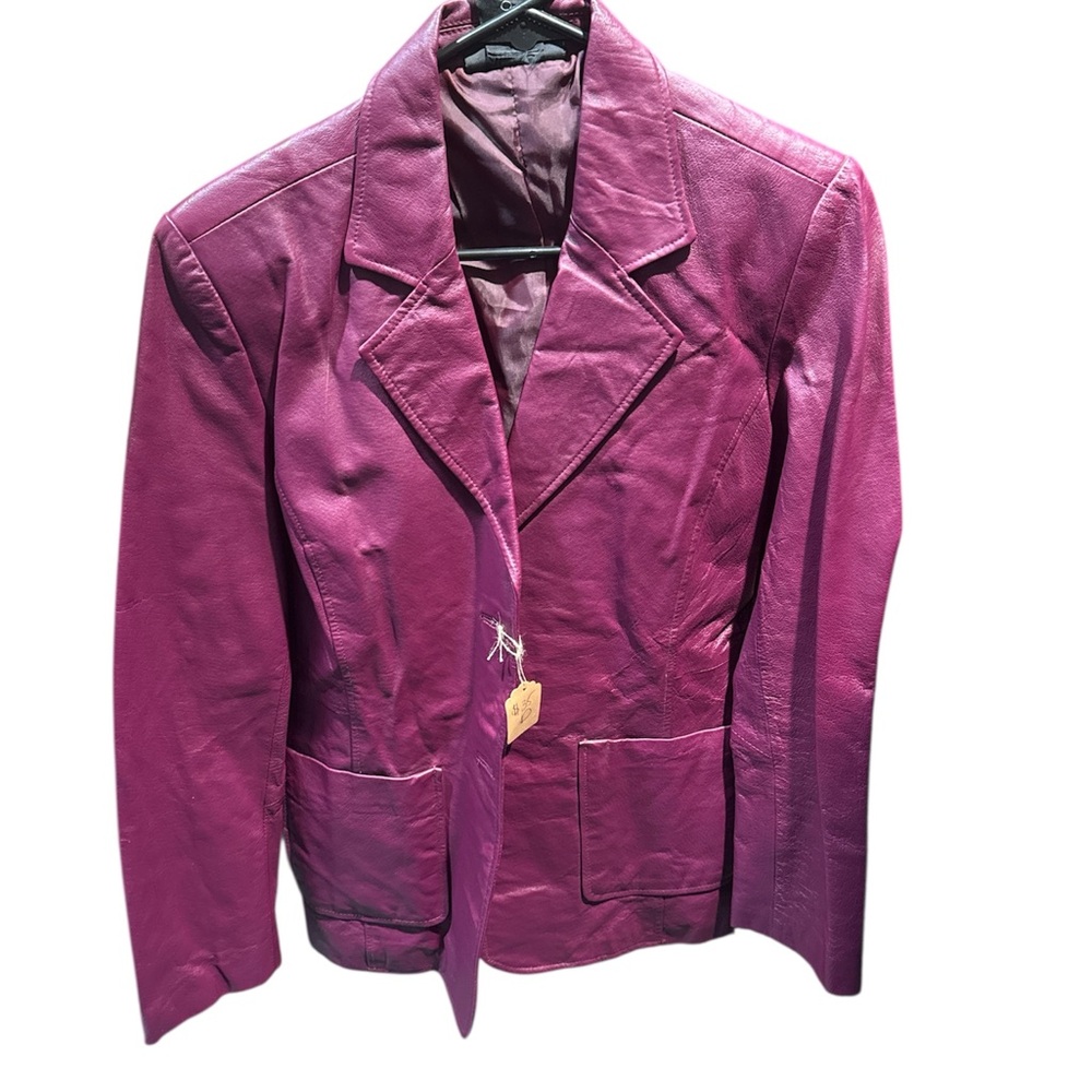 Metro style maroon leather  Jacket